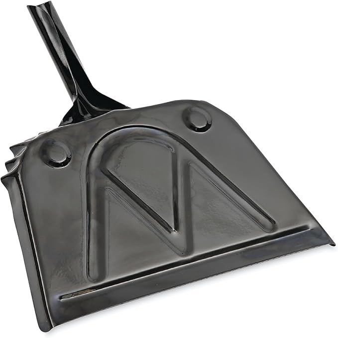 Boardwalk 04212 Metal Dust Pan 12" Wide 2" Handle Black 12/Carton