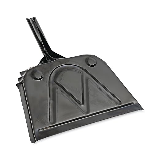 Boardwalk 04212 Metal Dust Pan, 12" Wide, 2" Handle, Black (Case of 12)