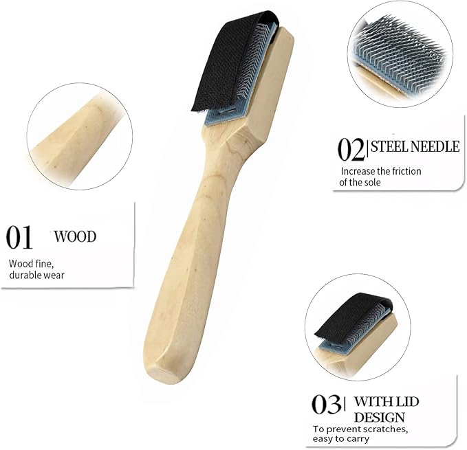 BinaryABC Dance Shoes Brush,Shoes Cleaner Brush,Suede Sole Wire Shoes Wood Cleaning Brush Cleaners 2Pcs