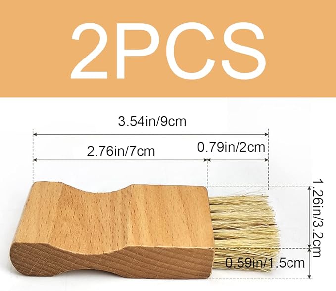 2 Pcs Shoe Polish Applicator Brushes Small Shoe Cleaning Brushes Wooden Handle Shine Shoes Brushes for Leather Boots Shoes Bags