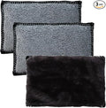 3PCS Car Interior Scrubbing Sponges, 5.5"×3.9" Microfiber Auto Cleaning Applicator Pad, Detailing Scrub Sponge for Vehicle Leather Seat, Vinyl, Plastic, Upholstery (Black/Grey)
