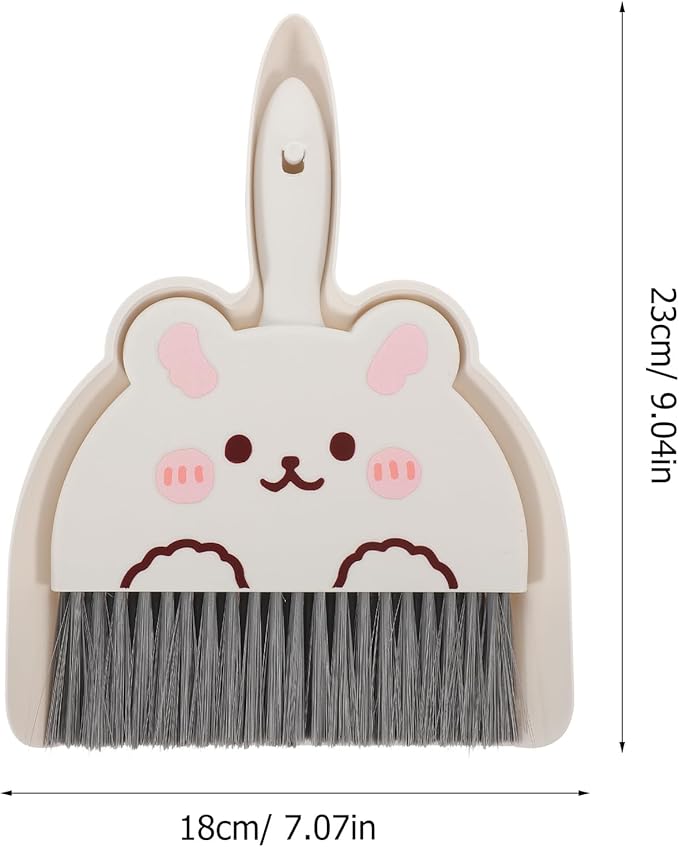 VOSAREA Mini Dustpan and Brush Set - Small Broom and Dustpan Set with High-Density Bristles & Flexible Rubber Lip - Portable Whisk Broom for Desktop Keyboard Car Interior Camping Pet Mess