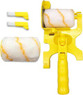 Paint Roller Brush, Multifunctional Hand-held Clean-Cut Paint Edger Roller Brush, Removable Cleaning Brush Safe Portable Tool for Home Office Room Wall Ceilings 1 Set Long Handle
