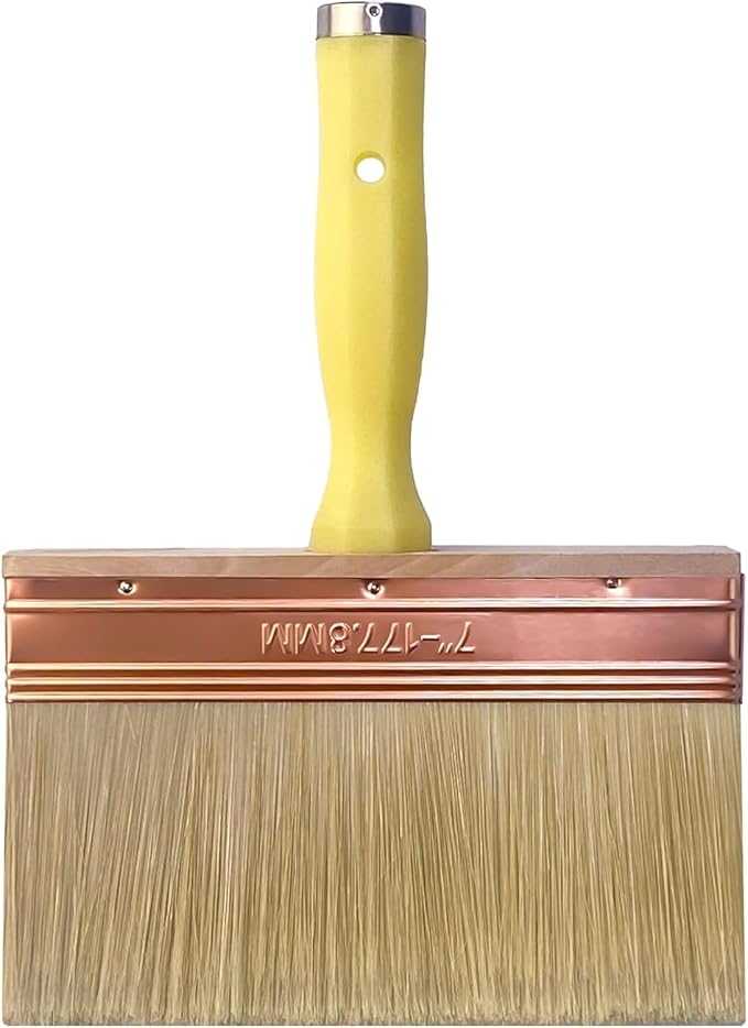 Great Andrew 7 Inch Deck Stain Brush, Deck Paint Brush, Wide Large Brush for Staining Wood Wall Fence, Lime Wash Paint Brush Applicator for Smooth Rough Textured Surfaces, Home Repair Painters Tools