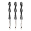 HARFINGTON 3pcs Stainless Steel Bore Brush 12mm Dia Cleaning Wire Brush with Handle 1/4 Inch Hex Shank for Tubes, Ports, Bearings