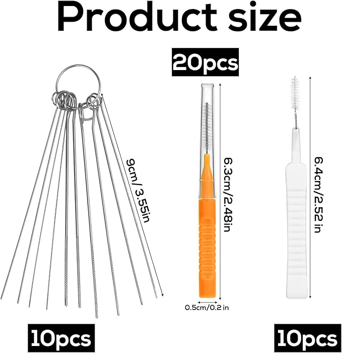40pcs Shower Head Cleaner Tools, 2 Designs Shower Head Cleaning Brushes Multi-Size Showerhead Cleaner Picks Anti-Clogging Cleaning Brush for Bathroom Small Hole Gap Nozzles (Orange)