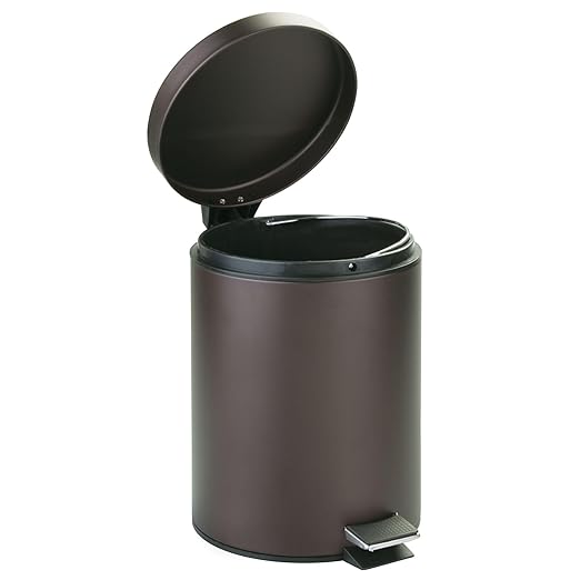 iDesign Round 1.3 Gallon Bathroom Step Trash Can - Set of 2 - Bronze