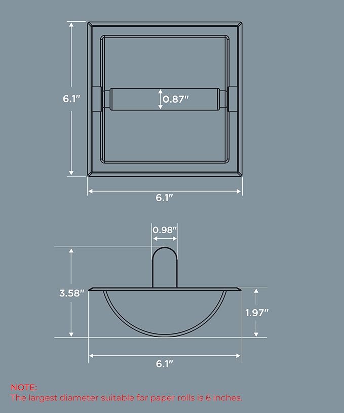 FORIOUS Recessed Toilet Paper Holder, Stainless Steel Durable Tissue Roll Holder Wall Mount for Bathroom Space Saving Design with Mounting Bracket, in Wall Toilet Paper Dispenser Insert, Gold