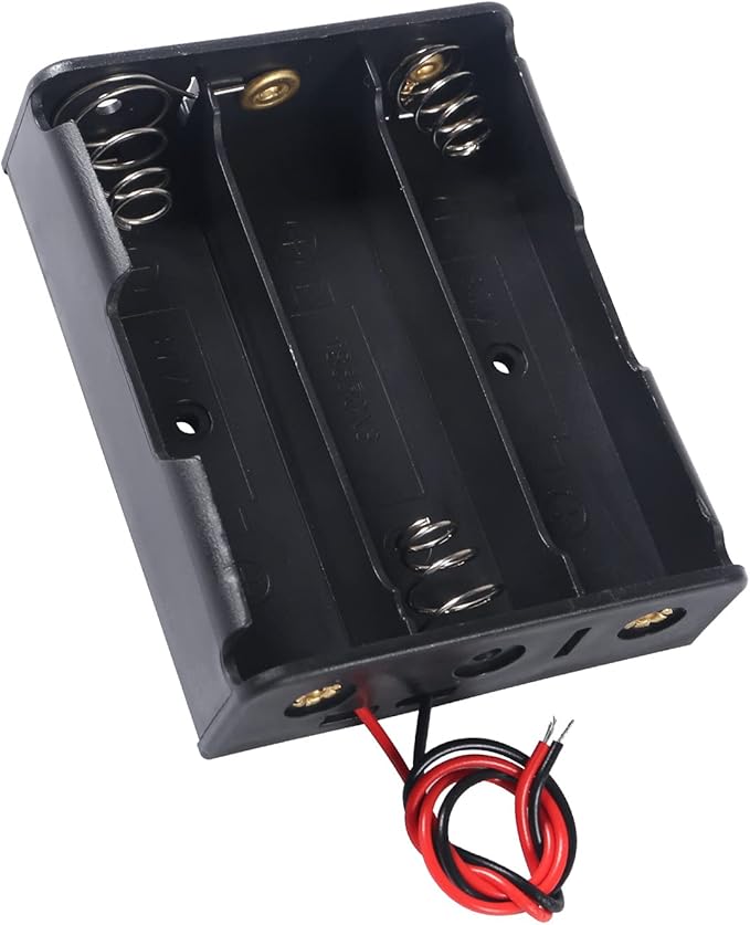 7PCS 18650 Battery Holder Bundle with Wire 18650 Battery Holder Case 3.7V, 3 Slot DIY Battery Storage Boxes, 3 Slot Black Plastic Batteries Case for 18650 Battery