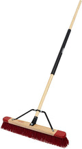 Harper 24 Inch Premium Indoor/Outdoor Wet/Dry, Dirt, Soil, Mulch All-Purpose Push Broom with Semi-Stiff Bristles, Grass and Oil, Wood Handle