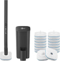 Disposable Toilet Brush, 14 Refills Toilet Bowl Cleaner Wand, Toilet Cleaner Brush Toilet Cleaning System Toilet Brush and Holder Set for Bathroom Cleaning (Black)