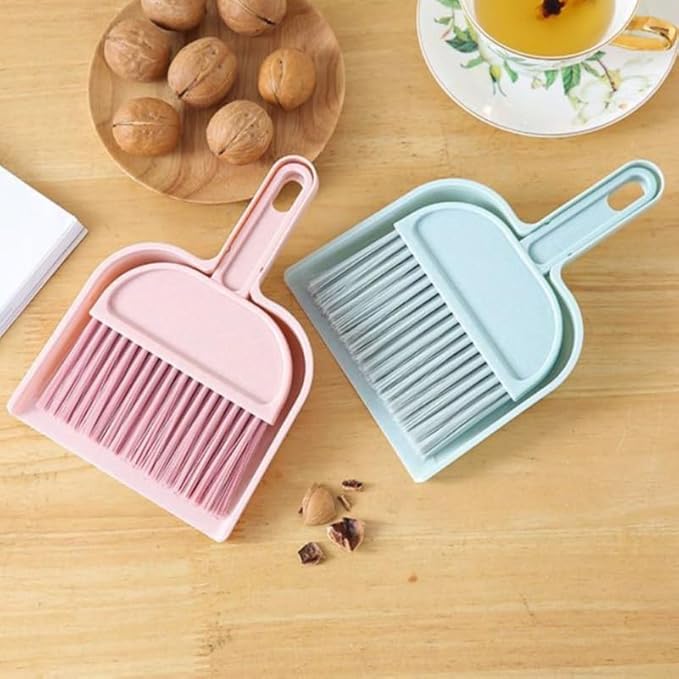 Cabilock Mini Desktop Broom and Dustpan Set for Kids Small Handheld Sweeper with Ergonomic Handle Portable Cleaning Tool for Desks Tables Pet Areas 7.87X5.70X1.18In