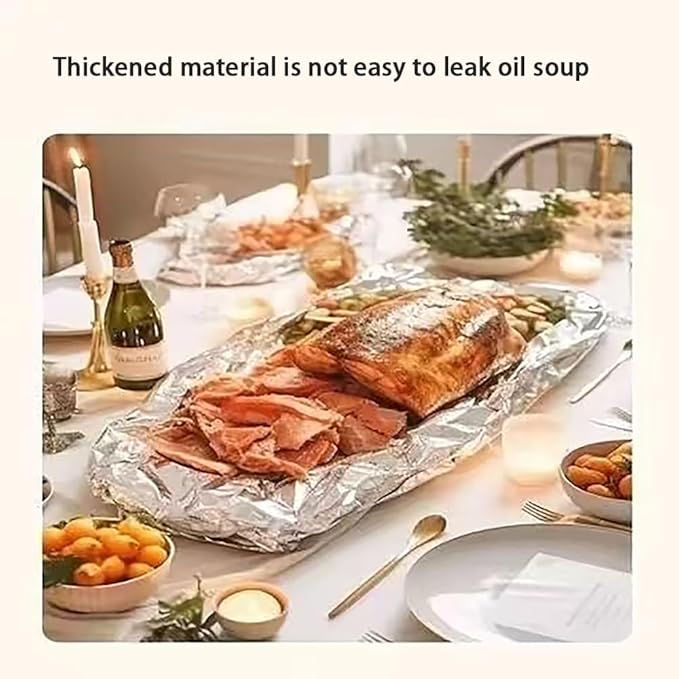 Roll Pack Aluminum Foil, 100 Square Feet, 10 Microns Thick, Food Grade Tin Foil, Used for Thickening Aluminum Foil for Grilling, Baking, Air Fryers and Ovens