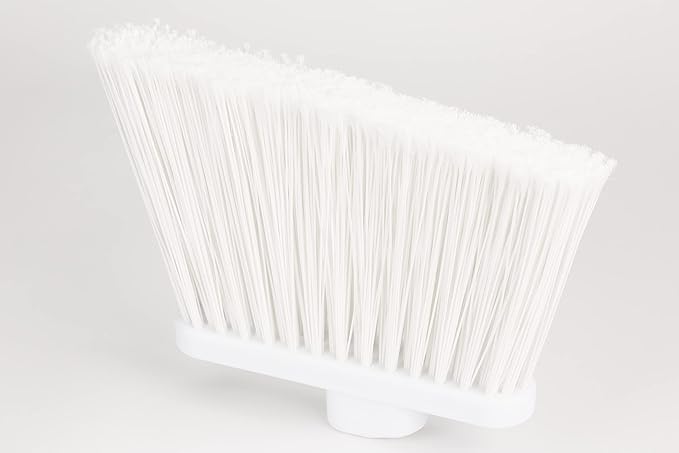 SPARTA 41082EC02 Plastic Color Coded Broom, Flagged Bristles, Long Broom With Angled Head For Large Debris, 56 Inches, White