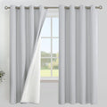YoungsTex Light Grey Linen 100% Blackout Curtains 68 Inch Length for Bedroom, Full Room Darkening Thermal Insulated Drapes with Grommet for Living Room, 2 Panels, 52 X 68 Inch