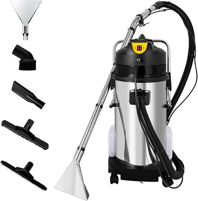 40L Commercial Carpet Cleaning Machine, 110V 1000W 3 in 1 Carpet Spraying Floor Brush Cleaner Extractor Vacuum Washing Machine for Cleaning Carpets, Sofas, Curtains