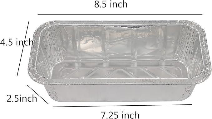 Loaf Pans [50 Pack] 2Lb Heavy Duty Disposable Aluminum Foil Premium Bread Tins Standard Size - 8.5" X 4.5" X 2.5" Perfect for Homemade Cakes & Breads