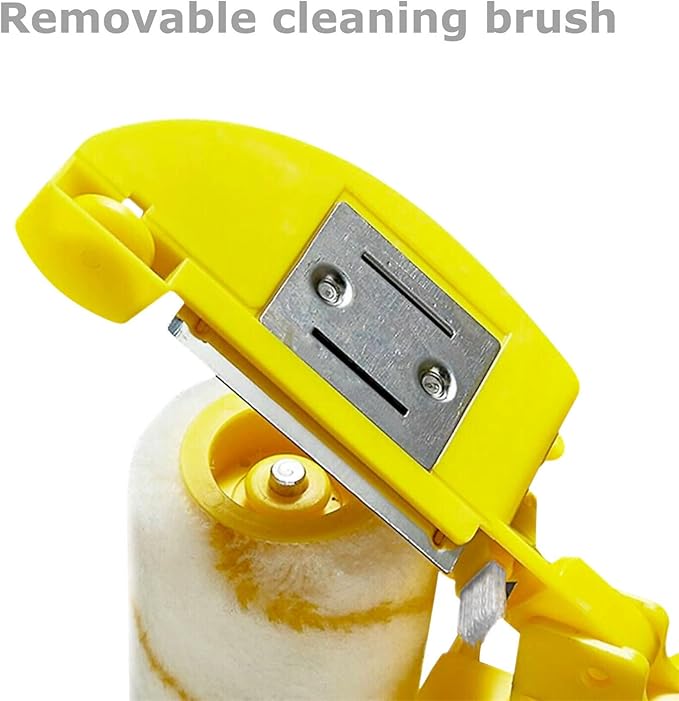 Paint Roller Brush, Multifunctional Hand-held Clean-Cut Paint Edger Roller Brush, Removable Cleaning Brush Safe Portable Tool for Home Office Room Wall Ceilings 1 Set Long Handle