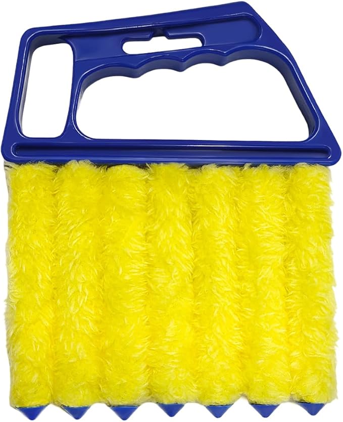 Blind Cleaner Duster Tool, Window Venetian Hand-held 7 Finger Dusting Cleaner Brush, Blinds Cleaning Brush Tool for Window Shutters Air Conditioner, Car Accessories (Blue)