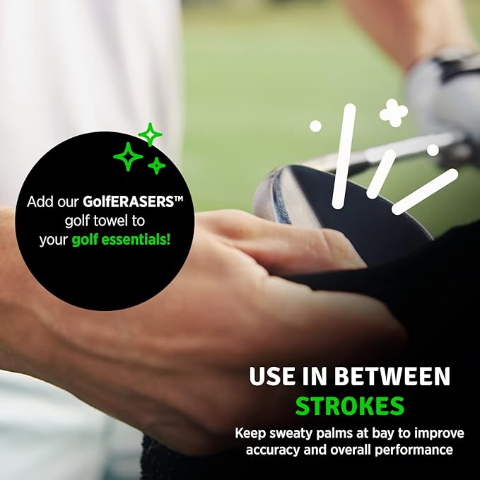 Premium Microfiber Golf Towel with Clip for Golf Bag, 2 Pack, Waffle-Knit Pattern, Helps Keep Golfers’ Hands Dry While Playing, Pairs Perfectly Sponges, 24"x16"