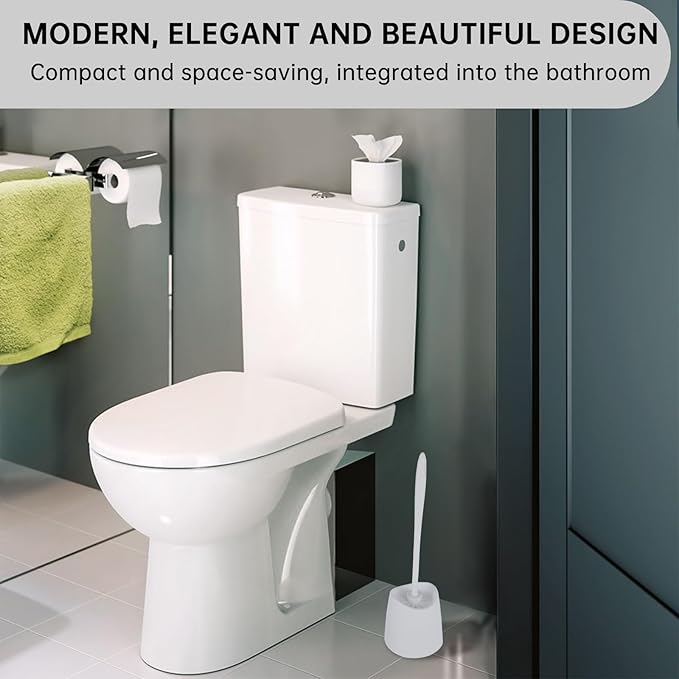 2-Pack Toilet Brush Holder Only, The Crisp White Toilet Brush Holder is Suitable for Many Toilet Brushes and can Effectively Conceal The Toilet Brush, for Bathroom/Restroom Storage