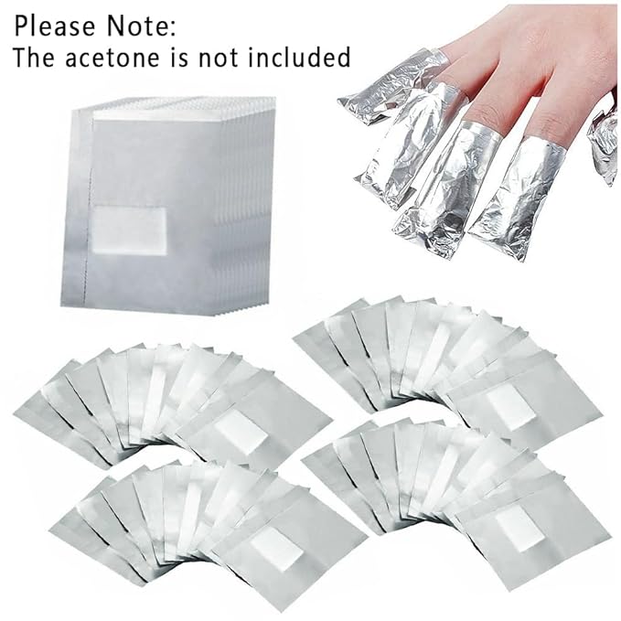 400Pcs Nail Polish Remover Gel Nail Foil Wraps Aluminium Soak Off Foils Cotton Pads Gel Nail Polish Wraps Removal Tool Finger Nail Polish Remover with Lint-Free Lager Cotton Pad