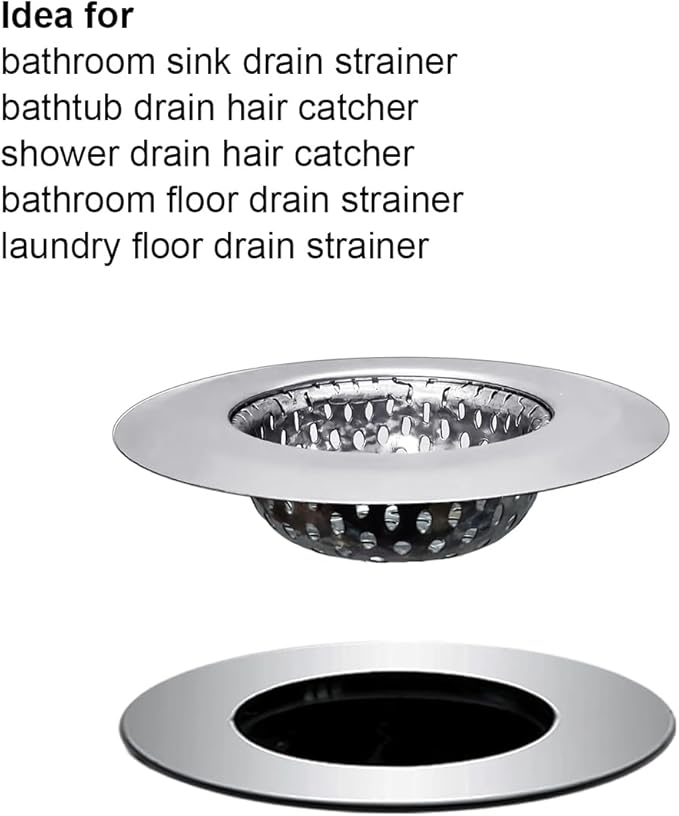 Bathtub Drain Strainer - 2.79 Inch Hair Catcher, Stainless Steel Shower Drain Cover, Bathroom Sink Strainer Filter Basket, Tub Drain Strainer, Hair Stopper