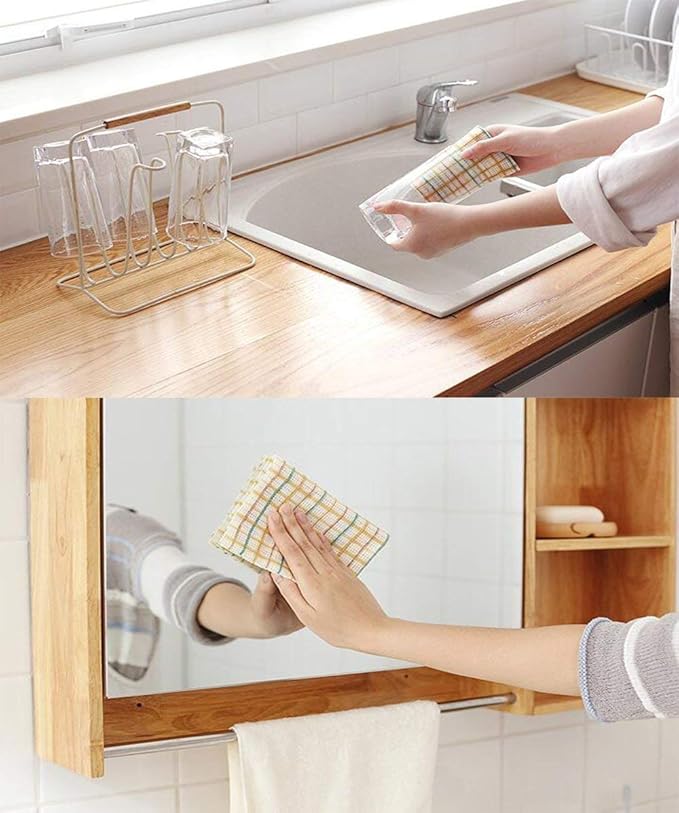 Cleaning Towels Disposable Dish Cloths Nonstick Fiber Reusable Handy Wipes House Kitchen Cleaning Cloth Wiping Rags Placemats Absorbent Dry Quickly, A Box of 30 Pcs