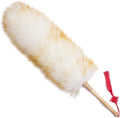 Household Lambswool Duster, Multifunction Wool Duster with Comfortable Handle, Lambswool Duster for Cleaning Keyboard and Furniture(A)