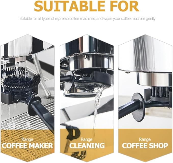 Coffee Machine Cleaning Brush with Detachable Nylon Bristles and Comfortable Handle for Espresso Group Head Maintenance and Machine Cleaning 10.03X2.95X0.78In