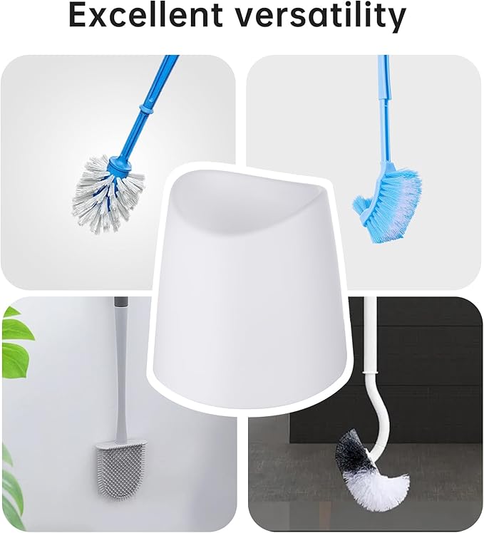 Toilet Brush Holder Only, The Crisp White Toilet Brush Holder is Suitable for Many Toilet Brushes and can Effectively Conceal The Toilet Brush, for Bathroom/Restroom Storage