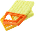 2 Pcs Blind Cleaner Washable Window Dusting Cleaner Tool Mini Blind Duster Brush Dust Clean Venetian Blind Brush Window Air Conditioner Duster Dirt with 7 Slat Handheld Household Kitchen Cleaning