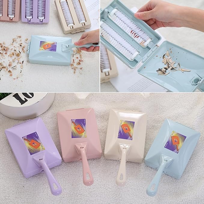 Carpet Debris Brush, Plastic Handheld Cleaning Brush Multi-Functional Handheld Double Roller Sofa Sweepers Carpet Cleaner Brush (Random)