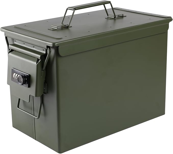 Ammo Can&Ammo Box, Fireproof & Waterproof Metal Storage Box - Perfect for Ammo, Lithium Batteries & RC Car Batteries