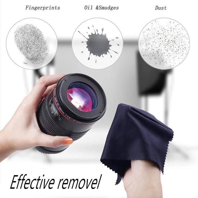 Extra Large Microfiber Cleaning Cloths(12"x 12") for Glasses or Eyeglass, Phone,Computer Screen,Camera Lens,Eye Glasses Lens Cleaner,Eyeglass Cleaner Cloths Wipes for Delicate Surface(6 Pcs)
