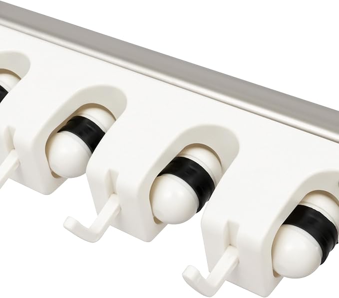 Wet Mops Rack Movable Broom Holder, Movable Closet Storage Cabinet Mop Rack with 5 Slots 6-Hook, Floor Standing Cleaning Tool Racks for Garden Garage Schools Hotels Hospitals Property Companies