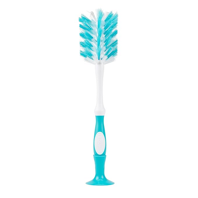 Dr. Brown's Soft Touch No Scratch Baby Bottle Cleaning Brush, Pink, 1-Pack + Deluxe Baby Bottle Brush with Vent Cleaning Brush, BPA-Free, Blue, 1-Pack