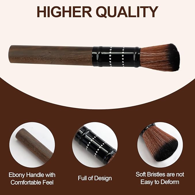 JEPELUS Coffee Grinder Brush, Barista Tools Wooden Espresso Machine Cleaner Brush, Coffee Cleaning Tool Pot Portafilter Milk Frother Dusting Accessories Home Kitchen Bar Gadgets