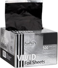 ForPro Professional Collection Vivid Black Embossed Foil Sheets, Aluminum, Pop-Up Foil Dispenser, Hair Foils for Color Application & Highlighting Services, Food Safe, 5” W x 10.75” L, 500-Count