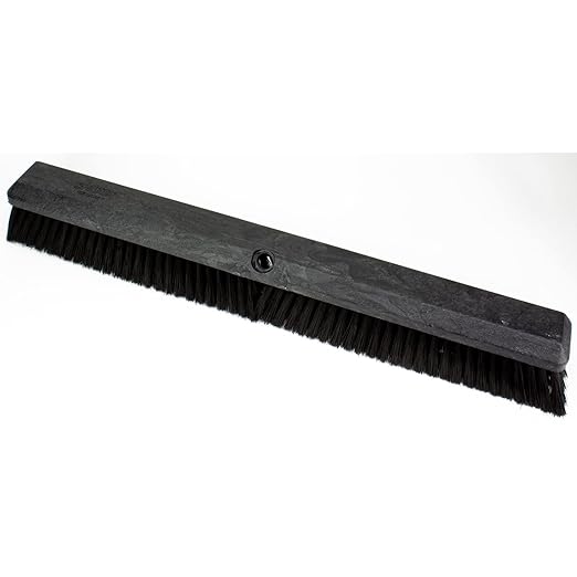 SPARTA 41891EC03 Omni Sweep Plastic Push Broom Head, Heavy Duty, Industrial Broom With Color Code System For Outdoor, Indoor, Garage, Concrete, Patio, Kitchen, Bathroom, 24 Inches, Black, (Pack of 12)