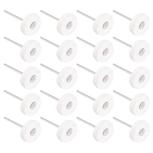 20 Pack Little Buffing Wheel 1/8 Inch Cloth Polishing Wheels Polishing Buffing Wheel Little Buffer Wheels for Rotary Tools (White)