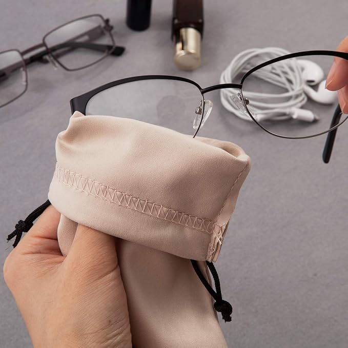 TRIUMPH VISION Soft Eyeglass Pouch 3 Pack - Pouch for glasses Microfiber Screen Cleaning Bag