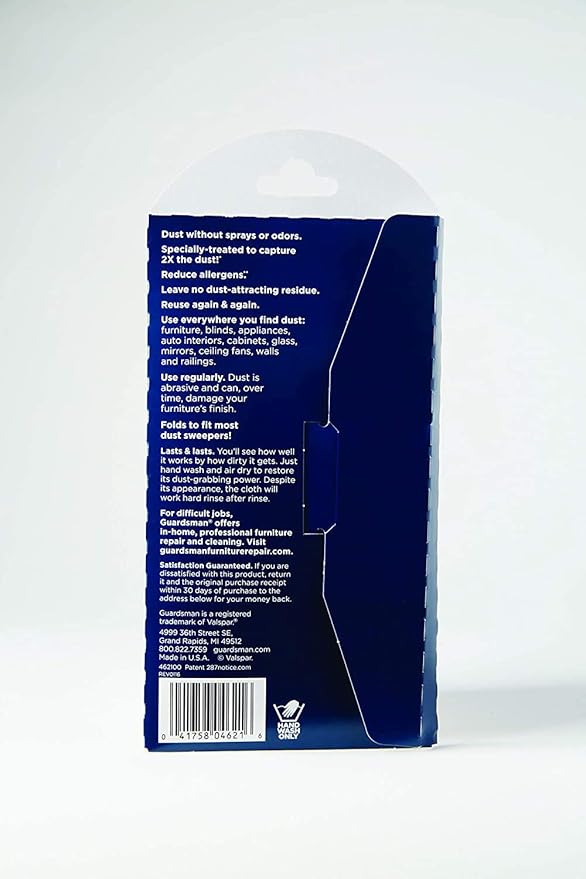 Guardsman Wood Furniture Dusting Cloths - 1 Pre-Treated Cloth - Captures 2X The Dust of a Regular Cloth, Specially Treated, No Sprays or Odors - 462100, Pack of 6