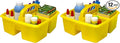 Storex 3-Compartment Small Caddy – Multipurpose Classroom Organizer with Handle, Yellow, 12-Pack (00950U06C)