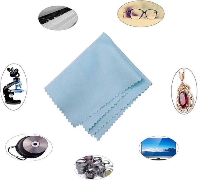 Microfiber Screen Cleaning Cloths, HTTX 4-Pack 6 x 7 inches for Cell Phones, Tablets, LCD TV, Laptop, Camera Lenses, Surface Tablet, Monitor, Car GPS Screens, Spectacles, Glasses, Watches [Blue]