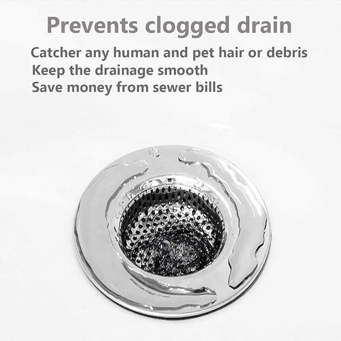 Bathtub Drain Strainer - 2.79 Inch Hair Catcher, Stainless Steel Shower Drain Cover, Bathroom Sink Strainer Filter Basket, Tub Drain Strainer, Hair Stopper