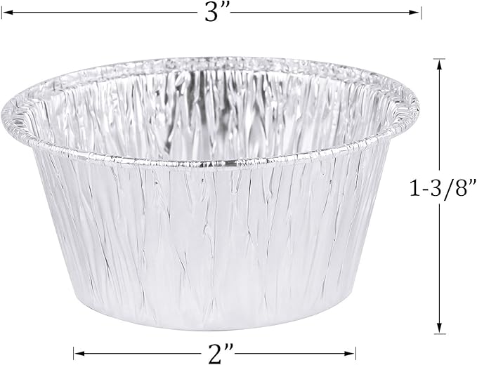 Kingrol 300 Pack Aluminum Foil Ramekins, 4 oz Disposable Baking Cups for Tart, Cupcake, Souffle, Appetizer