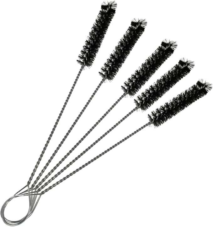SnowTree - 5 Pack Fan Tip Nylon Bristle Cleaning Brush for Glass Pieces - Anti Scratch Fan Tip to Protect Glass Surfaces and Tubes