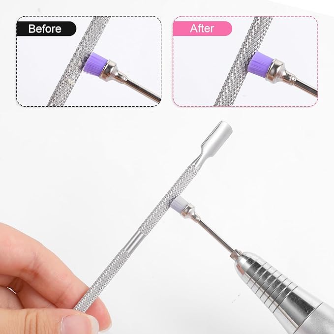 5 Pcs Nail Bit Brush Cuticle Clean up Drill Bit Brush Nail Drill Bits, Nails Dust Brushes 3/32” Remove Drilling Dusts Remover Nails Art Tool