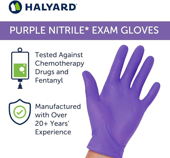 HALYARD PURPLE NITRILE Gloves Powder Free Disposable Medical Exam Gloves